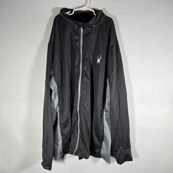 New Mens Spyder Empire Fleece Pockets Jacket Gray/grey Xl Full Zip - Picture 1 of 12